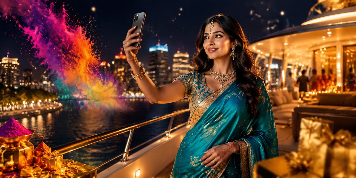 Mobile casino gaming enjoyment in Pune city with traditional attire